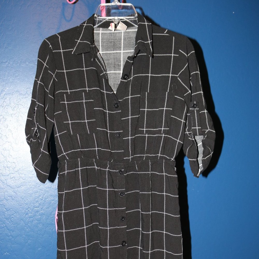 mimi chica Black\White Plaid Dress